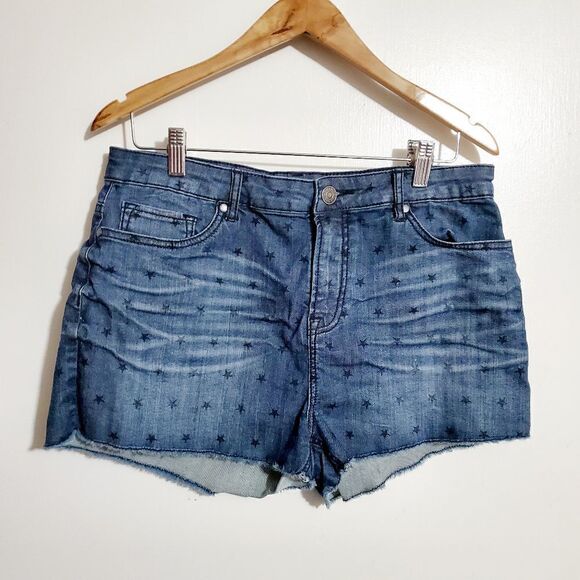 Buffalo by David Bitton Star Print Jean Shorts - Picture 1 of 7